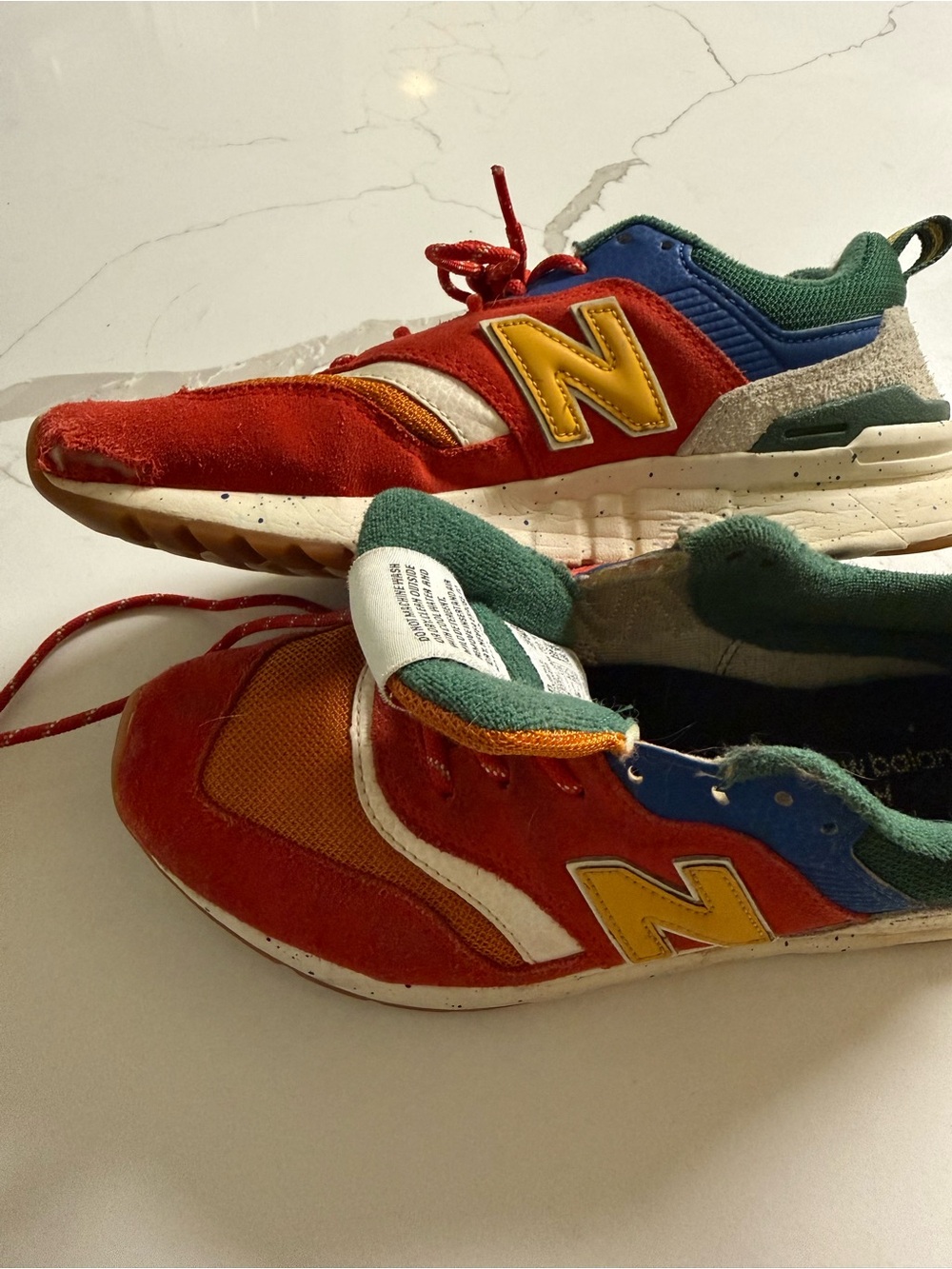 New Balance Red Yellow Green Blue Multicolor Athletic Sneakers